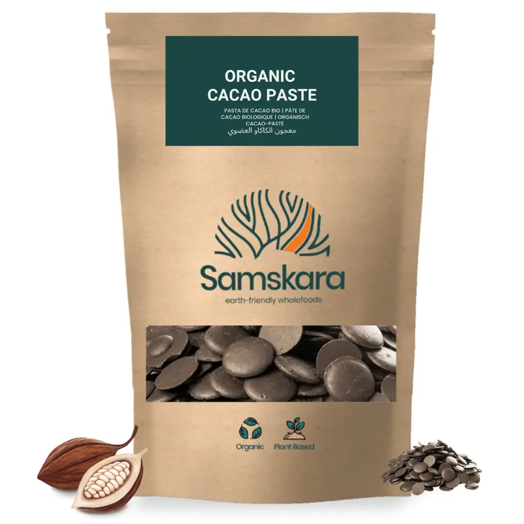 Organic Cacao Paste Wafers By Food To Live – 100% Pure, Non-GMO, Kosher & Vegan – Perfect For Healthy Snacking & Baking